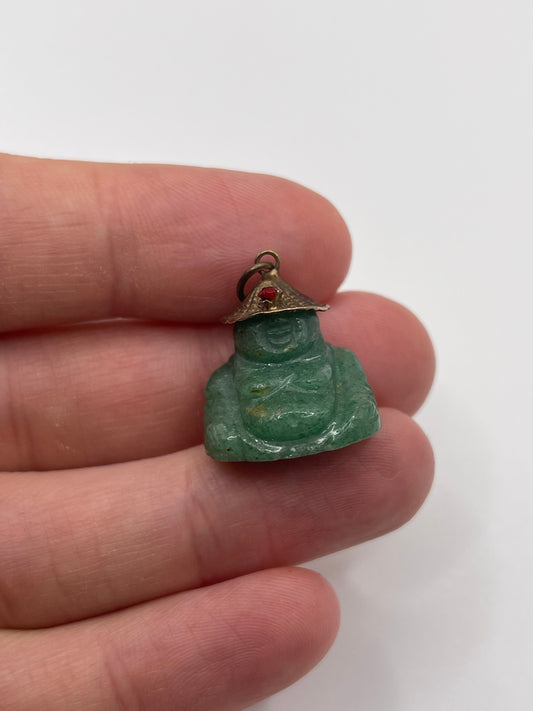 14ct gold gemstone Buddha pendant