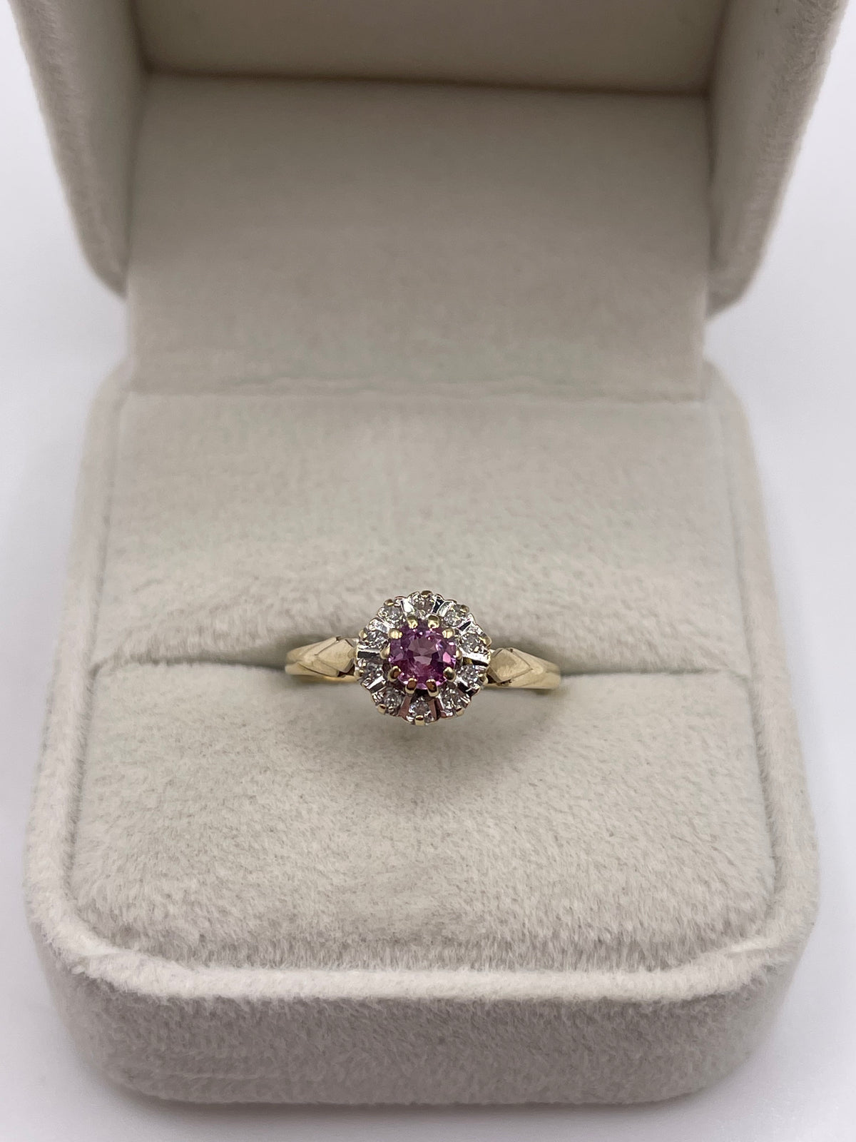 9ct gold ruby and diamond ring