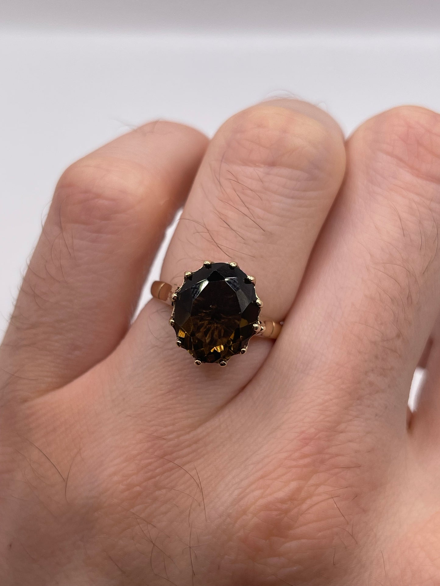 9ct gold Smokey quartz ring