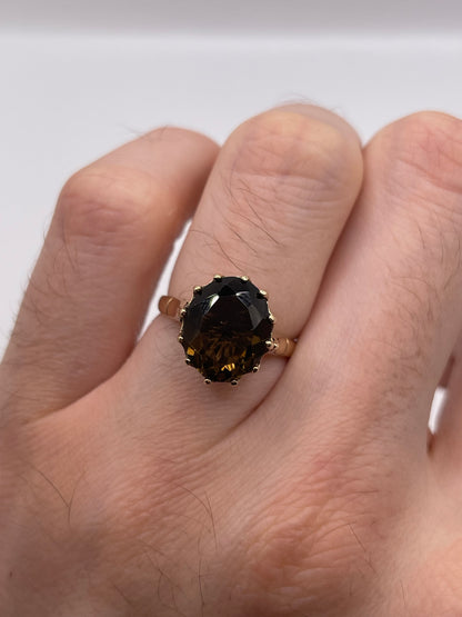 9ct gold Smokey quartz ring
