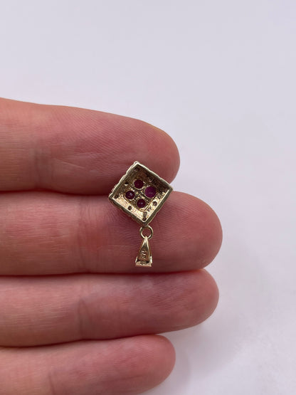 9ct gold ruby and diamond pendant