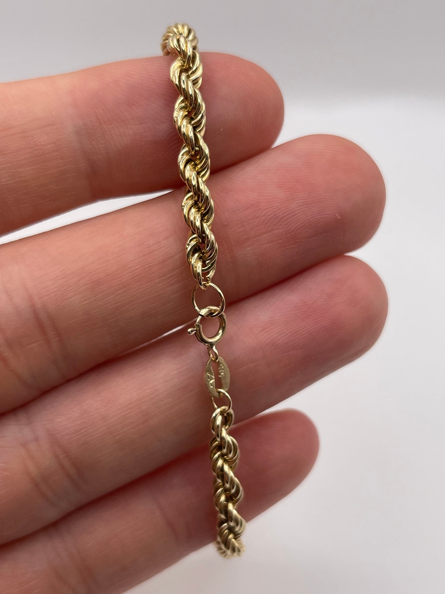 9ct gold rope bracelet