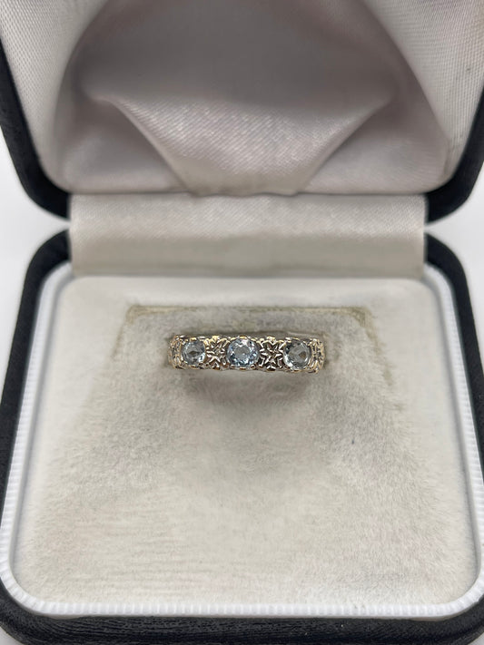 9ct gold topaz and diamond ring