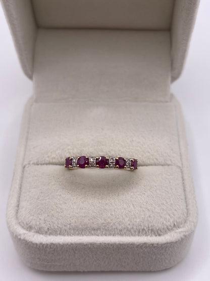 9ct gold ruby and diamond ring