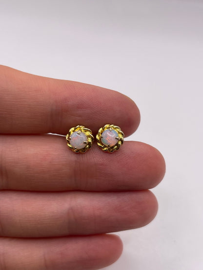 9ct gold opal earrings