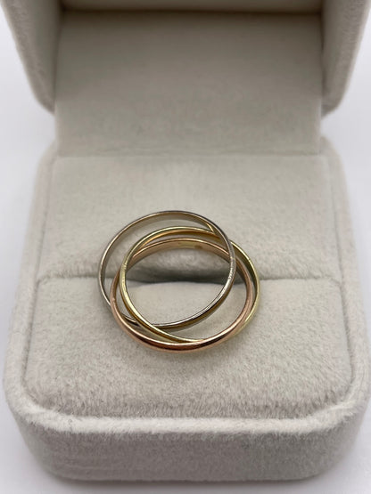 14ct gold tri gold ring