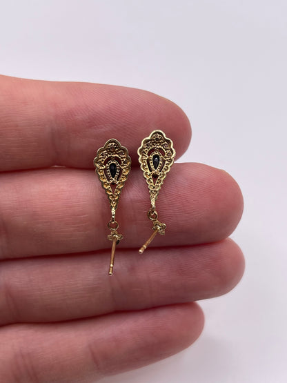 9ct gold sapphire and diamond earrings
