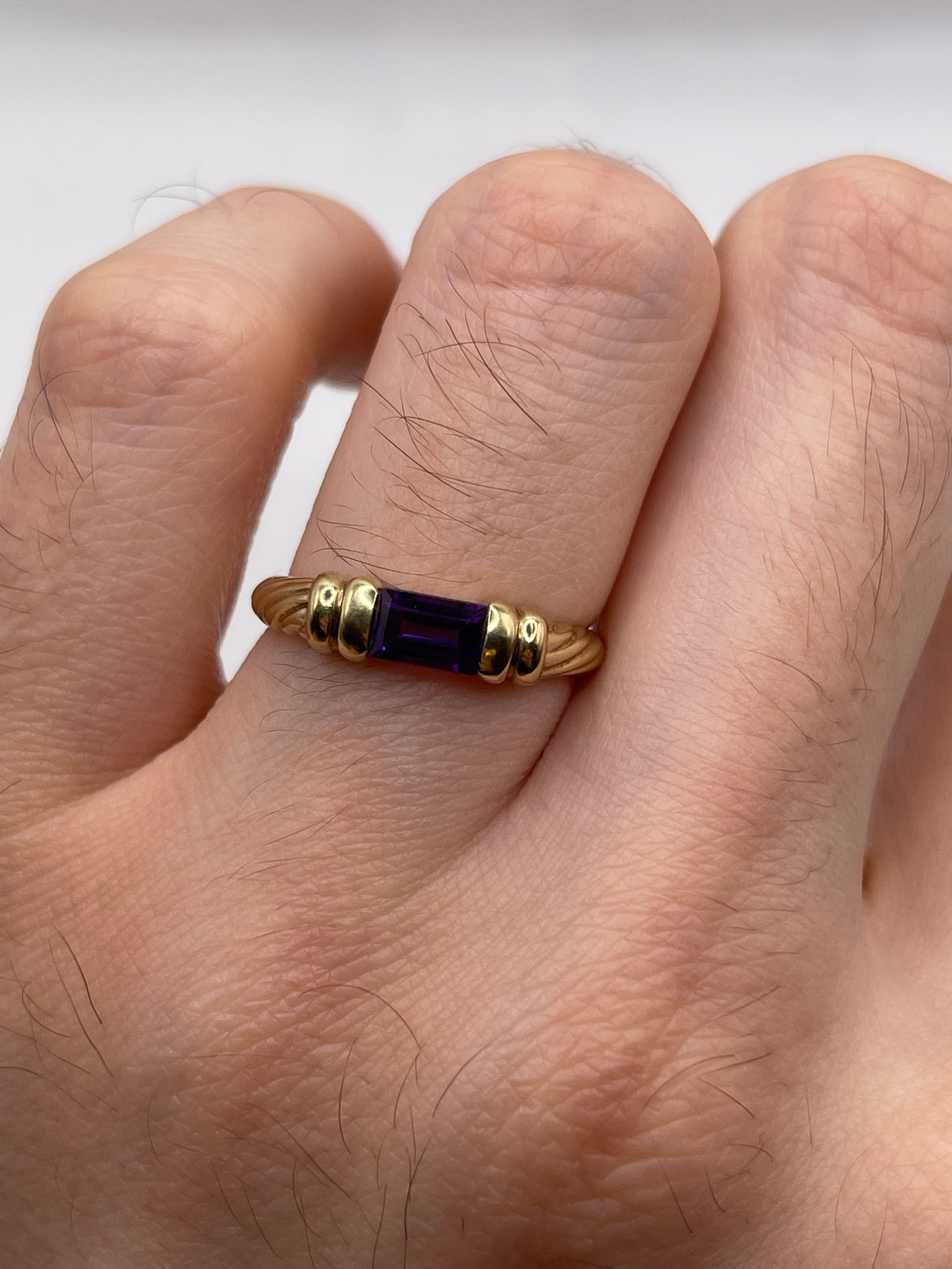 9ct gold amethyst ring