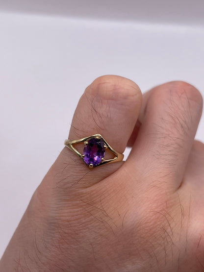 9ct gold amethyst ring
