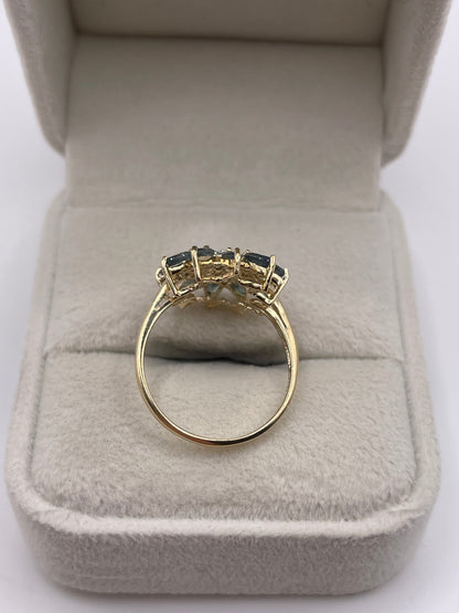 9ct gold alexandrite and zircon ring