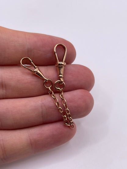 9ct rose gold double dog clip extender