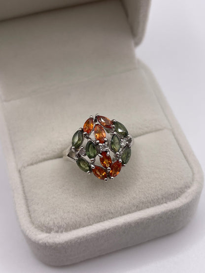 9ct white gold sapphire and diamond ring
