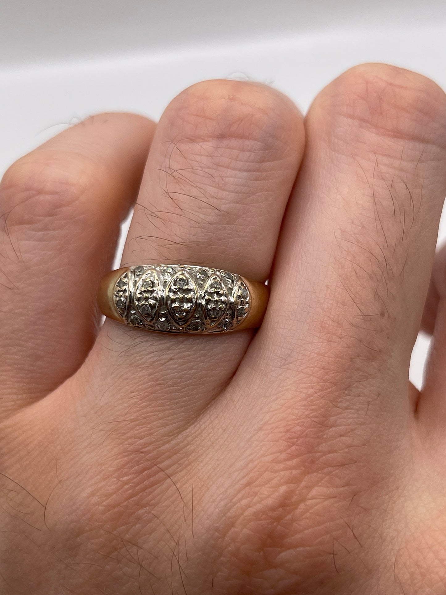 9ct gold diamond cluster ring