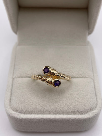 9ct gold amethyst torque ring