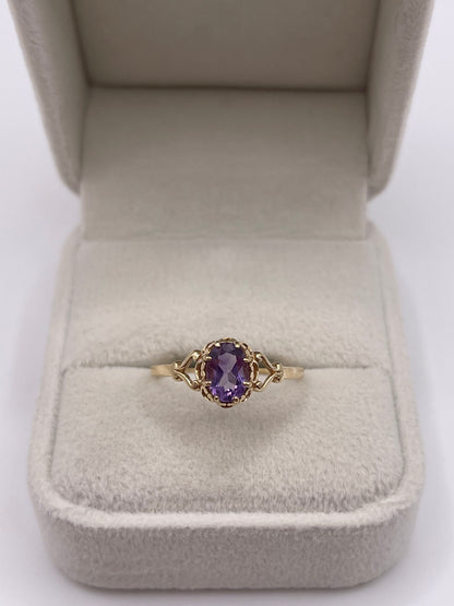 9ct gold amethyst ring