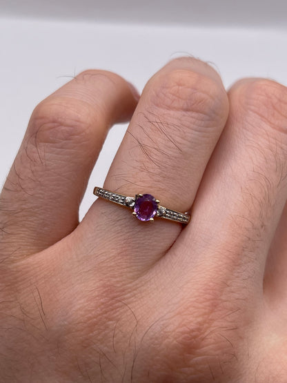 9ct gold sapphire and zircon ring