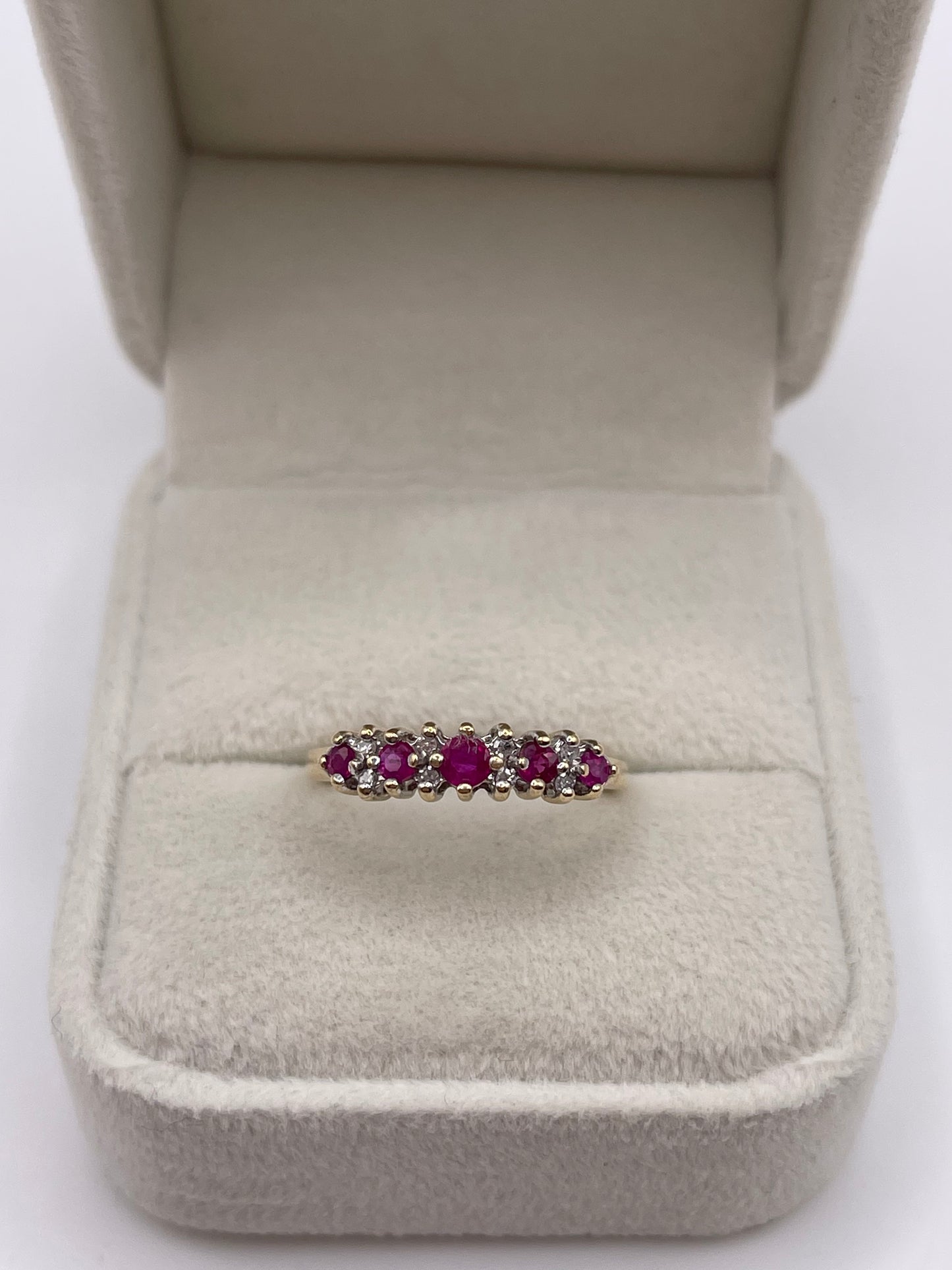 9ct gold ruby and diamond ring