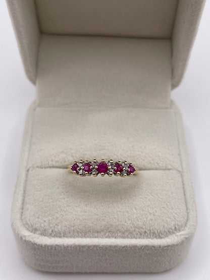 9ct gold ruby and diamond ring