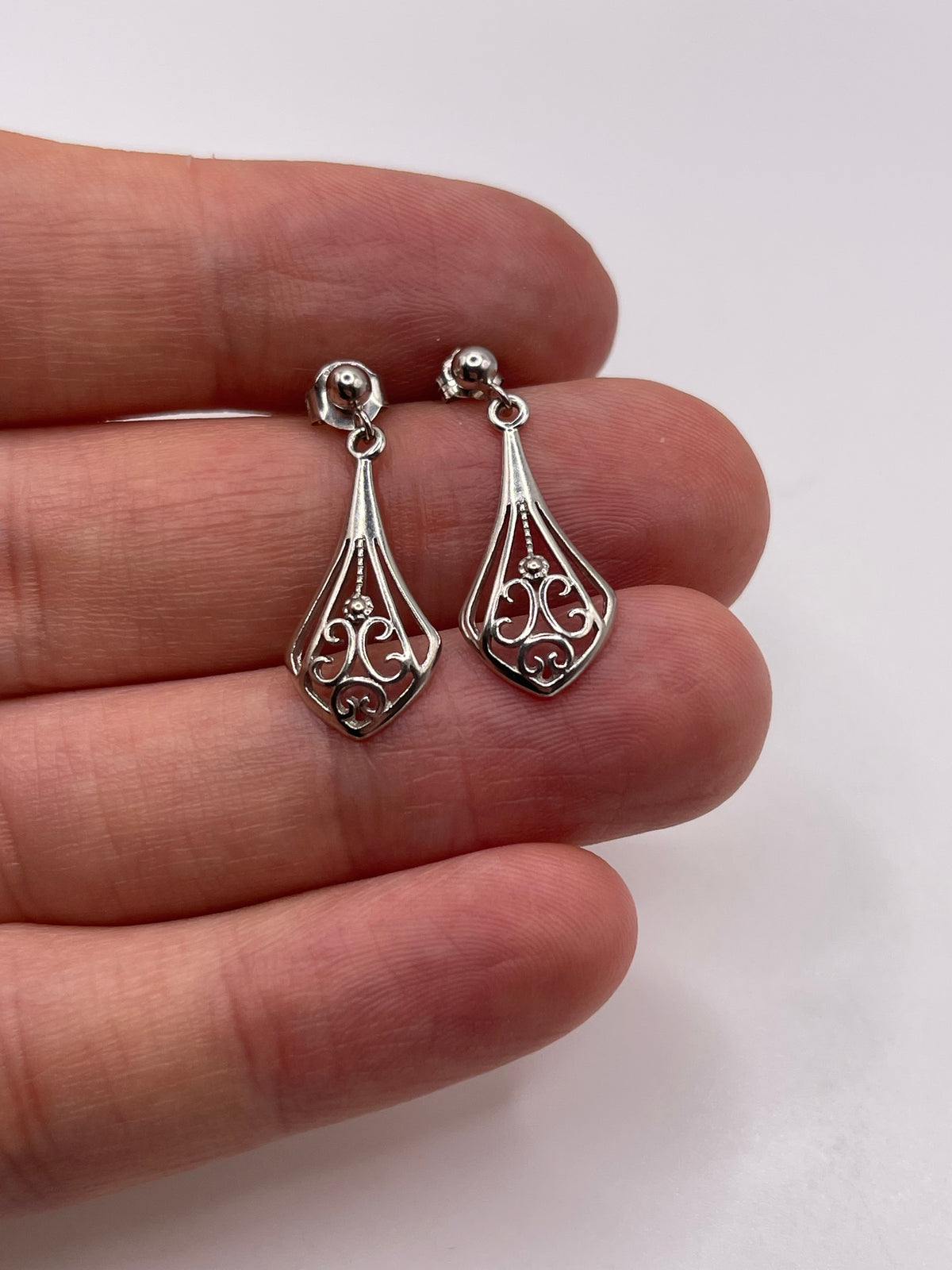 9ct white gold earrings