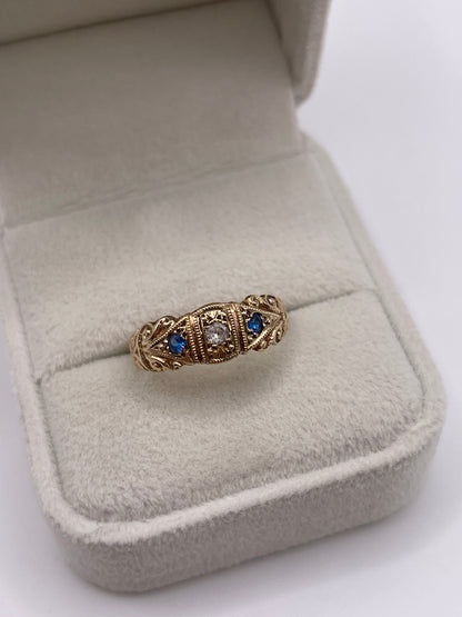 9ct gold paste gypsy ring