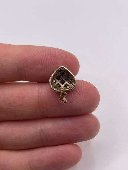9ct gold sapphire and diamond heart pendant