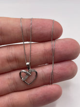 Load image into Gallery viewer, 9ct white gold diamond heart necklace
