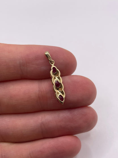 9ct gold ruby and diamond pendant