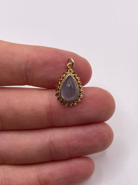9ct gold cabochon topaz pendant