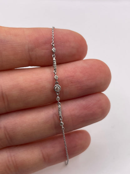 14ct white gold diamond bracelet