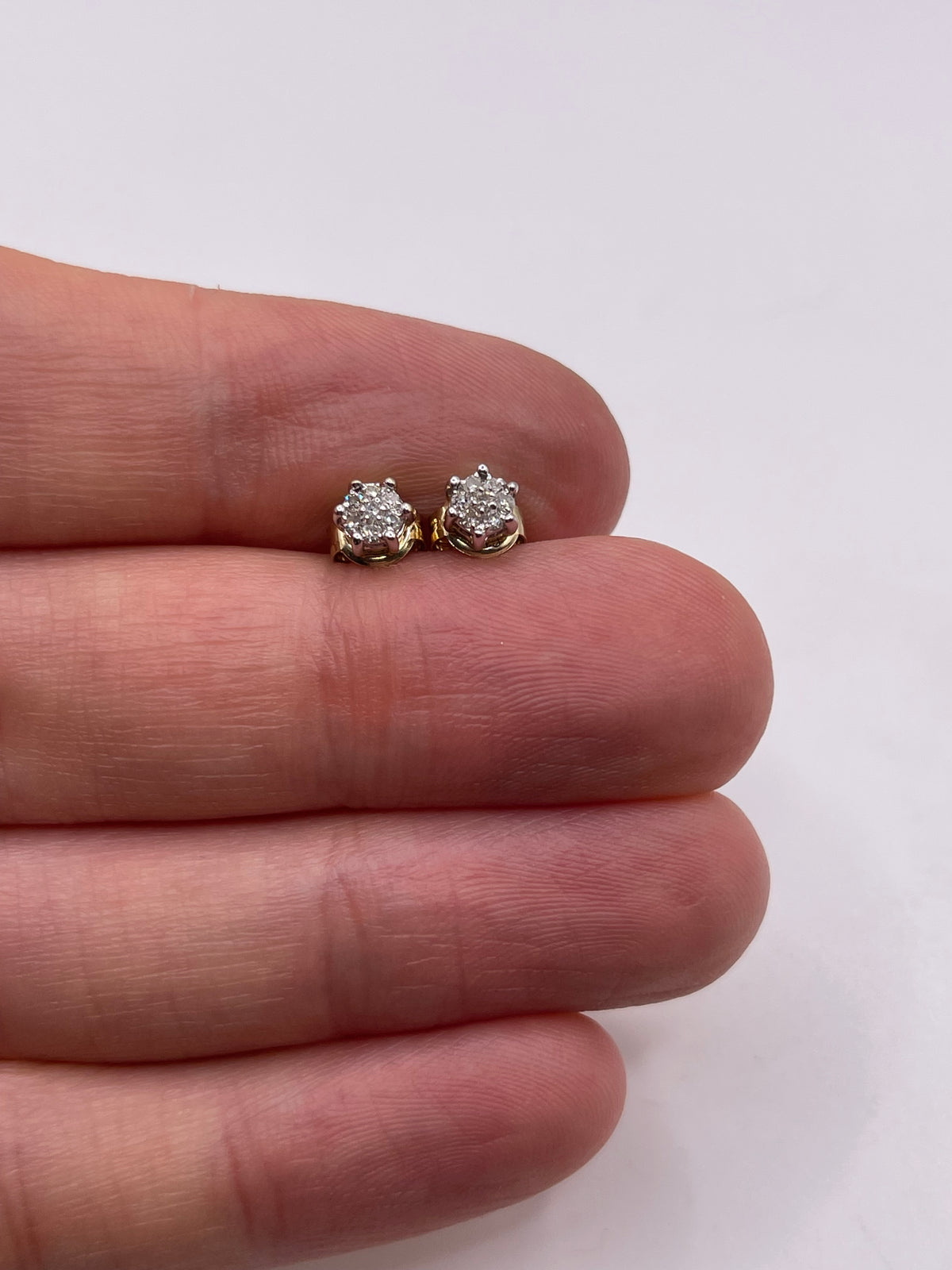 9ct gold diamond earrings