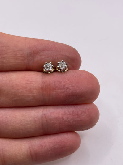 9ct gold diamond earrings