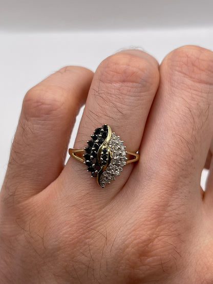 9ct gold diamond cluster ring