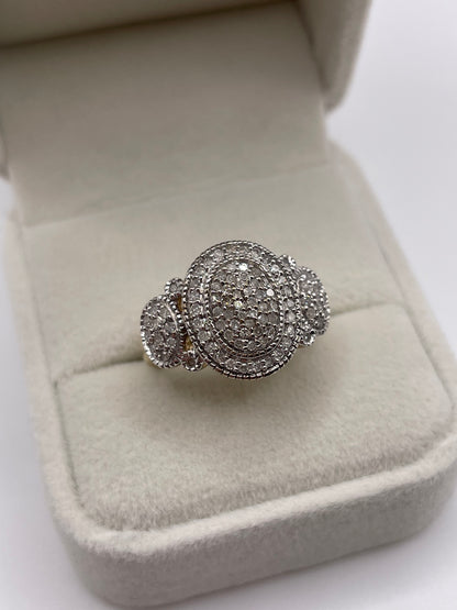 9ct gold diamond cluster ring