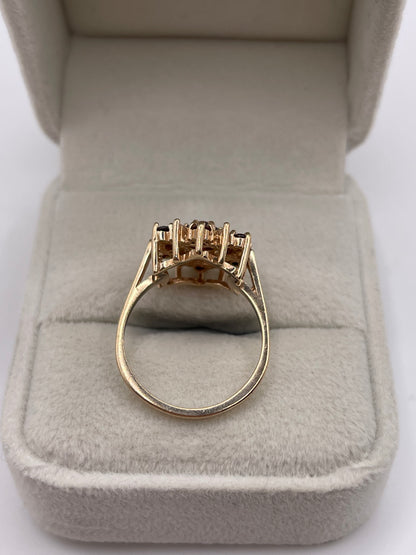 9ct gold garnet cluster ring