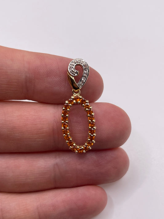 9ct gold citrine pendant