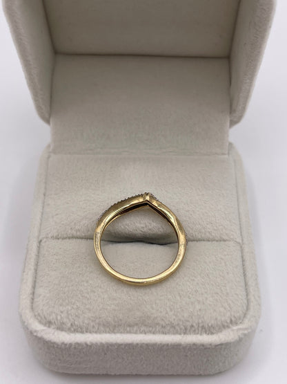9ct gold diamond wishbone ring