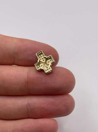 9ct gold diamond cross pendant
