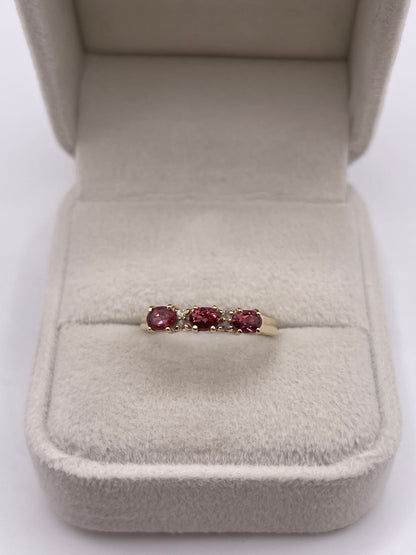 9ct gold tourmaline and diamond ring