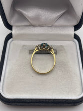 Load image into Gallery viewer, 18ct gold blue zircon and diamond ring
