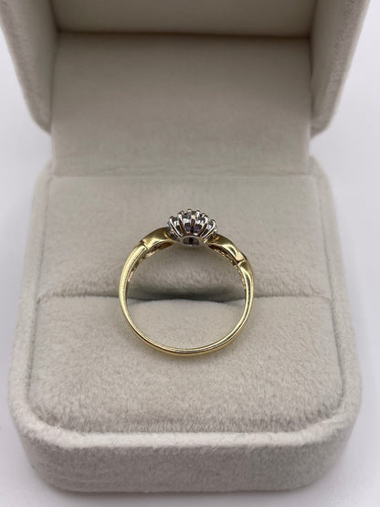 9ct gold amethyst and diamond ring