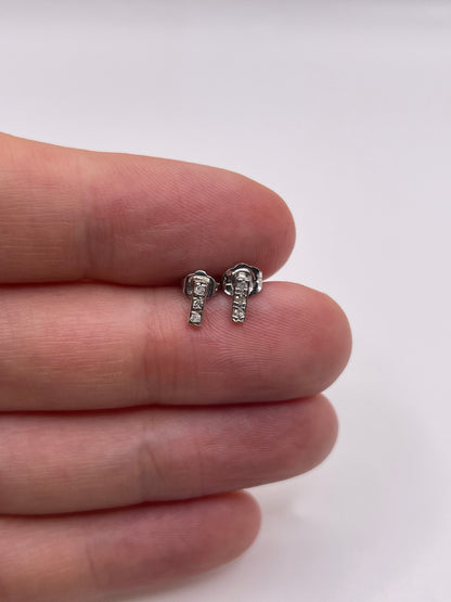 9ct white gold diamond earrings