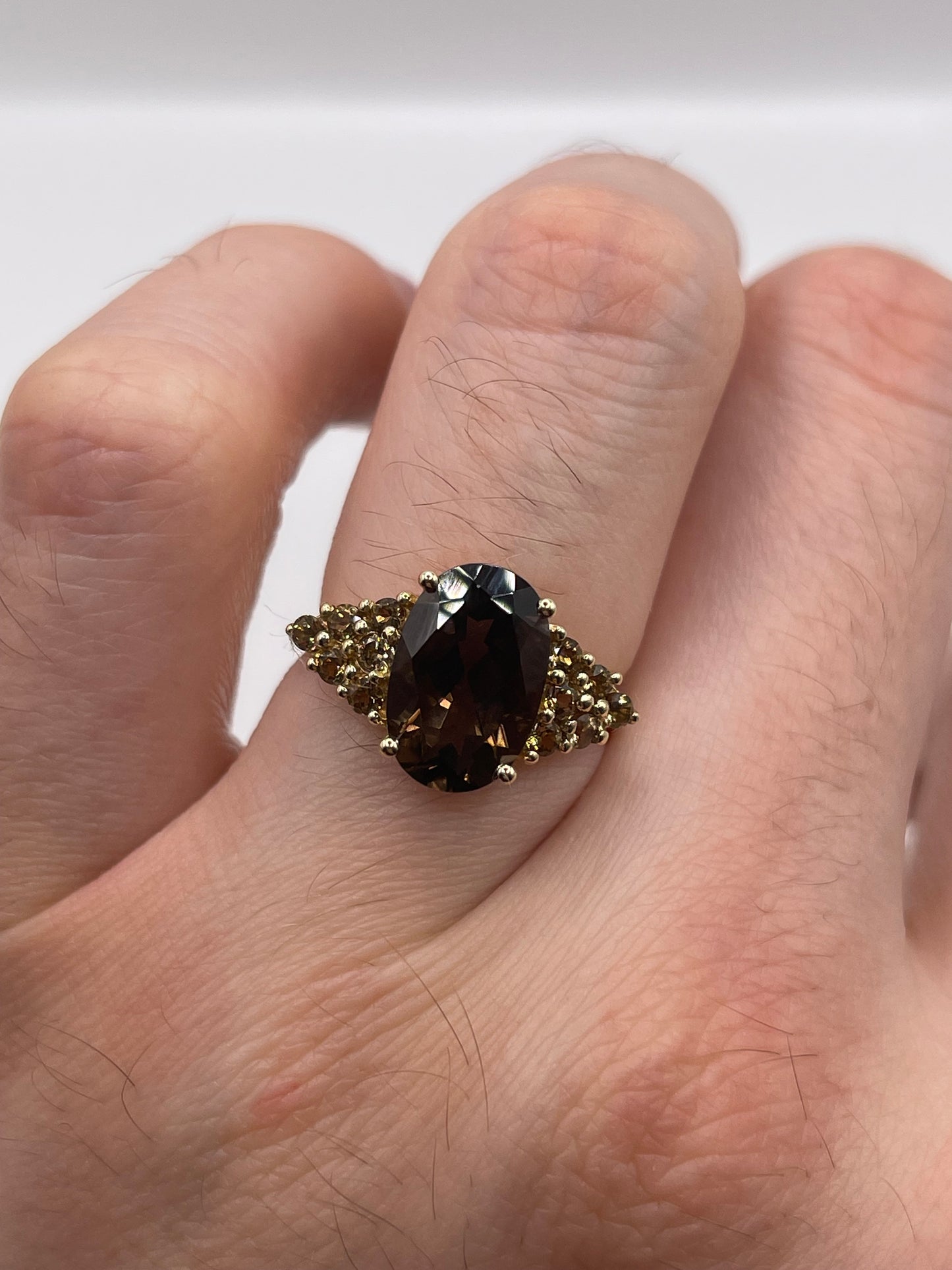 9ct gold Smokey quartz ring