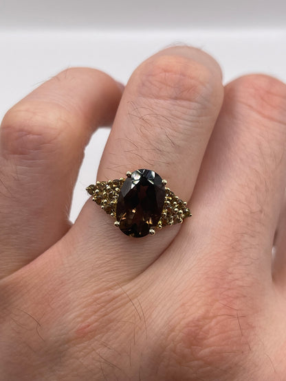 9ct gold Smokey quartz ring