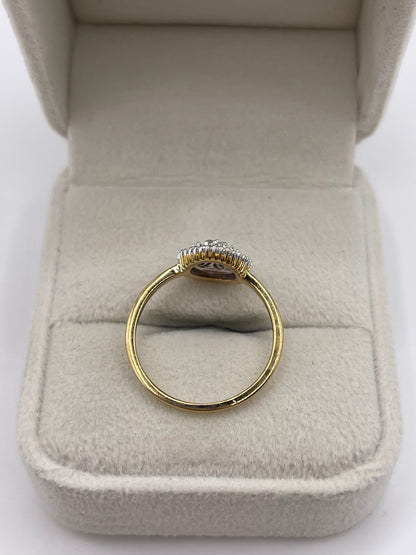 9ct gold diamond cluster ring