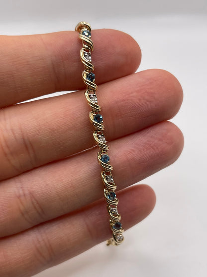 9ct gold topaz and diamond bracelet