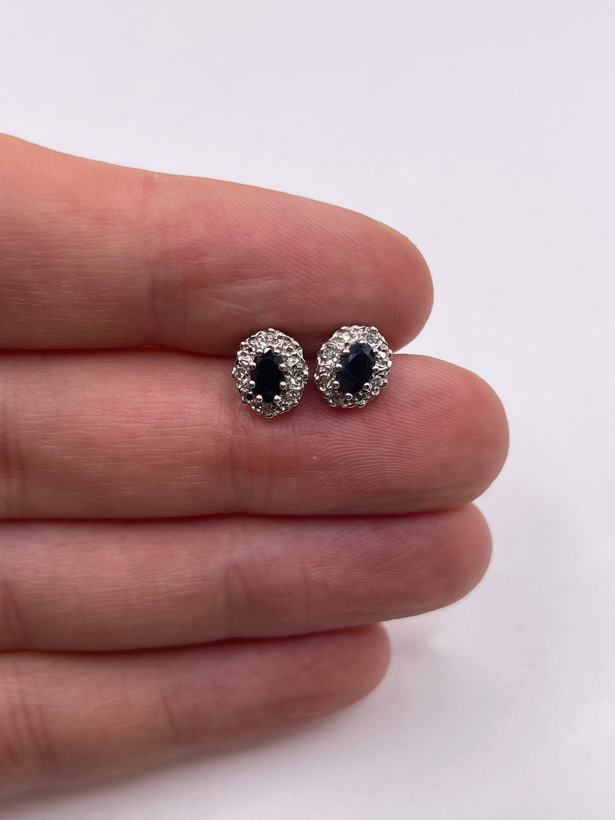 9ct gold sapphire and diamond earrings
