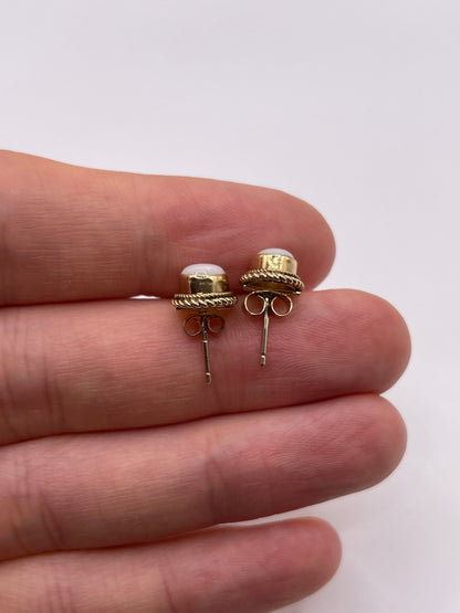 9ct gold opal earrings