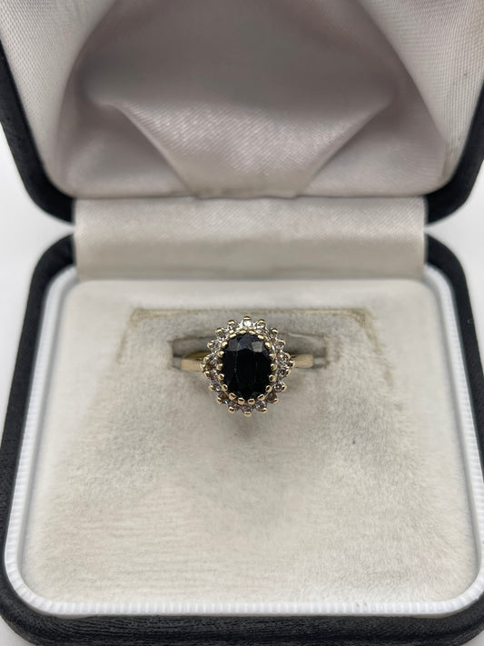9ct gold sapphire and discomfort ring