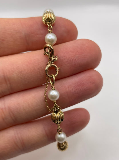 9ct gold pearl bracelet