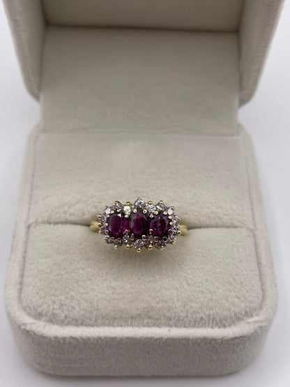 18ct gold ruby and diamond ring